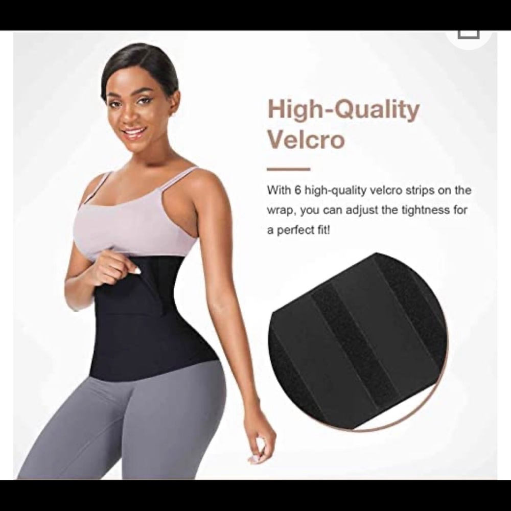 FeelinGirl Waist Trainer for Women Sauna Belt Tummy Wrap Plus Size Black.